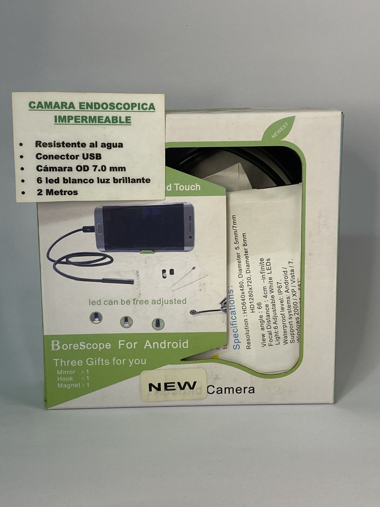 CAMARA ENDOSCOPICA IMPERMEABLE 2M CONECTOR V8