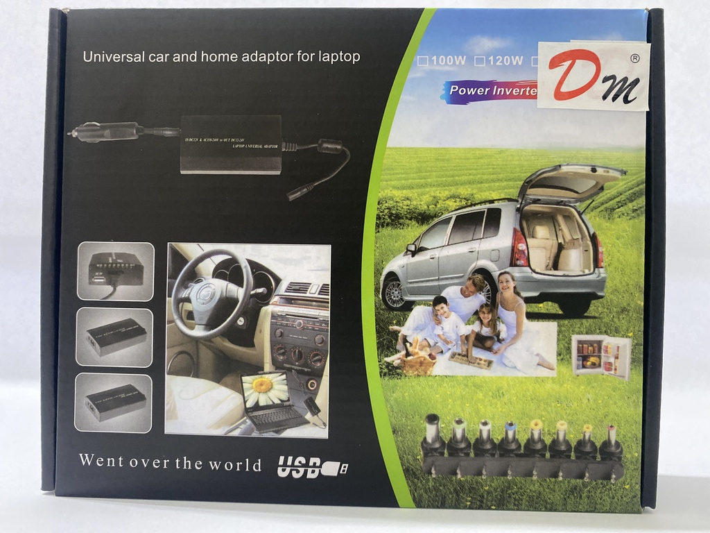 CARGADOR UNIVERSAL NOTEBOOK 100W + CONECTOR PAR AUTO (UNIVERSAL CAR AND HOME ADAPTADOR FOR LAPTOP)