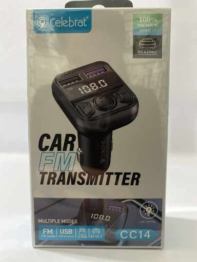 [CC14] TRANSMISOR BLUETOOTH FM USB PARA AUTO